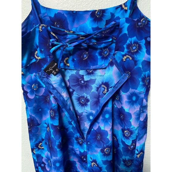 Vintage 90s Y2k My Michelle Women's Junior Blue‎ Floral Dress Size 15 - Picture 4 of 8